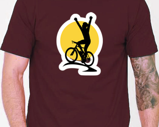 Men's Graphic Printed Premium Cotton Biowash T-Shirt - Bicycle Winner Graphic Unisex Tee