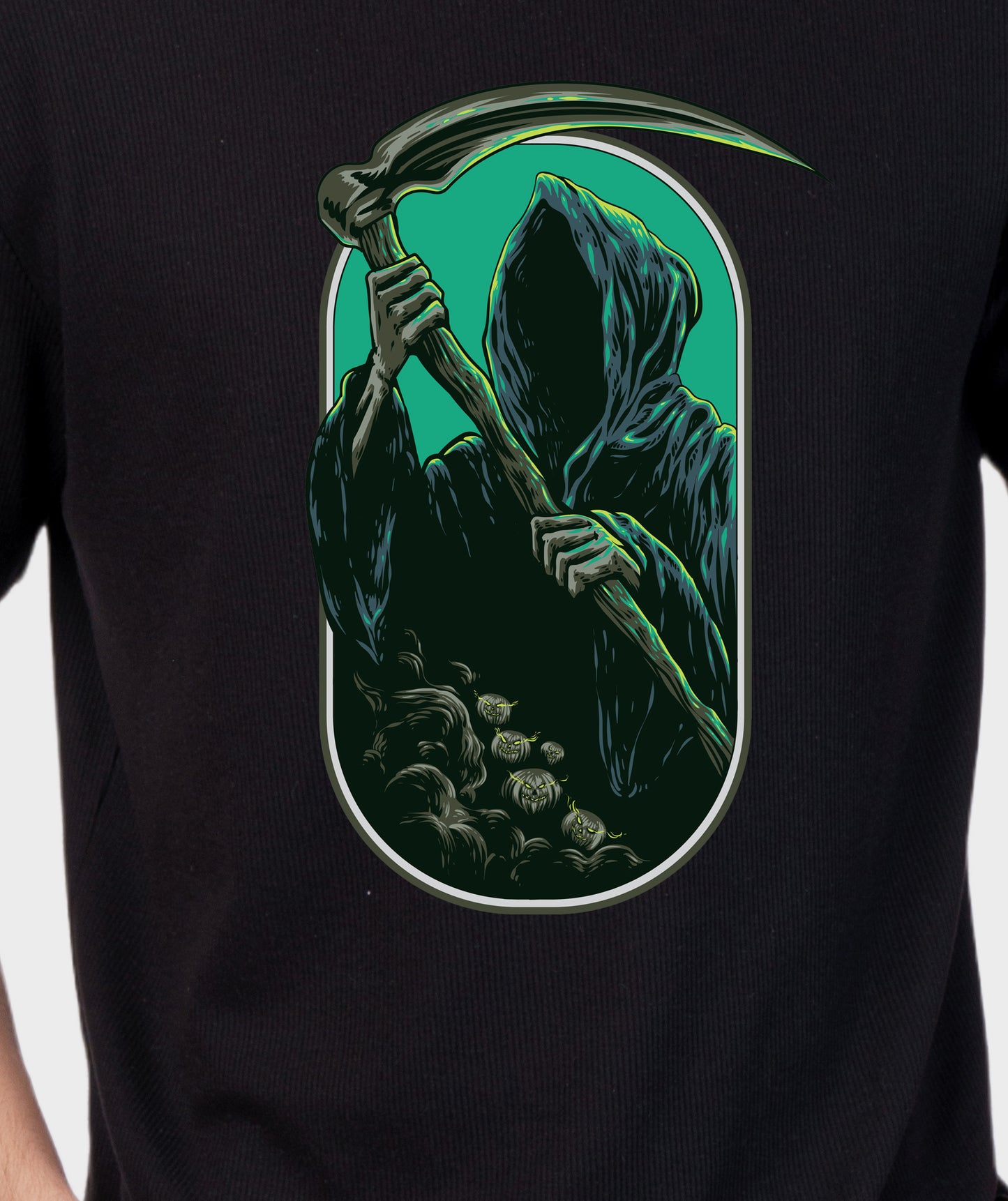 Men's Graphic Printed Premium Cotton Biowash Half Sleeves T-Shirt - Devil with Axe Graphic