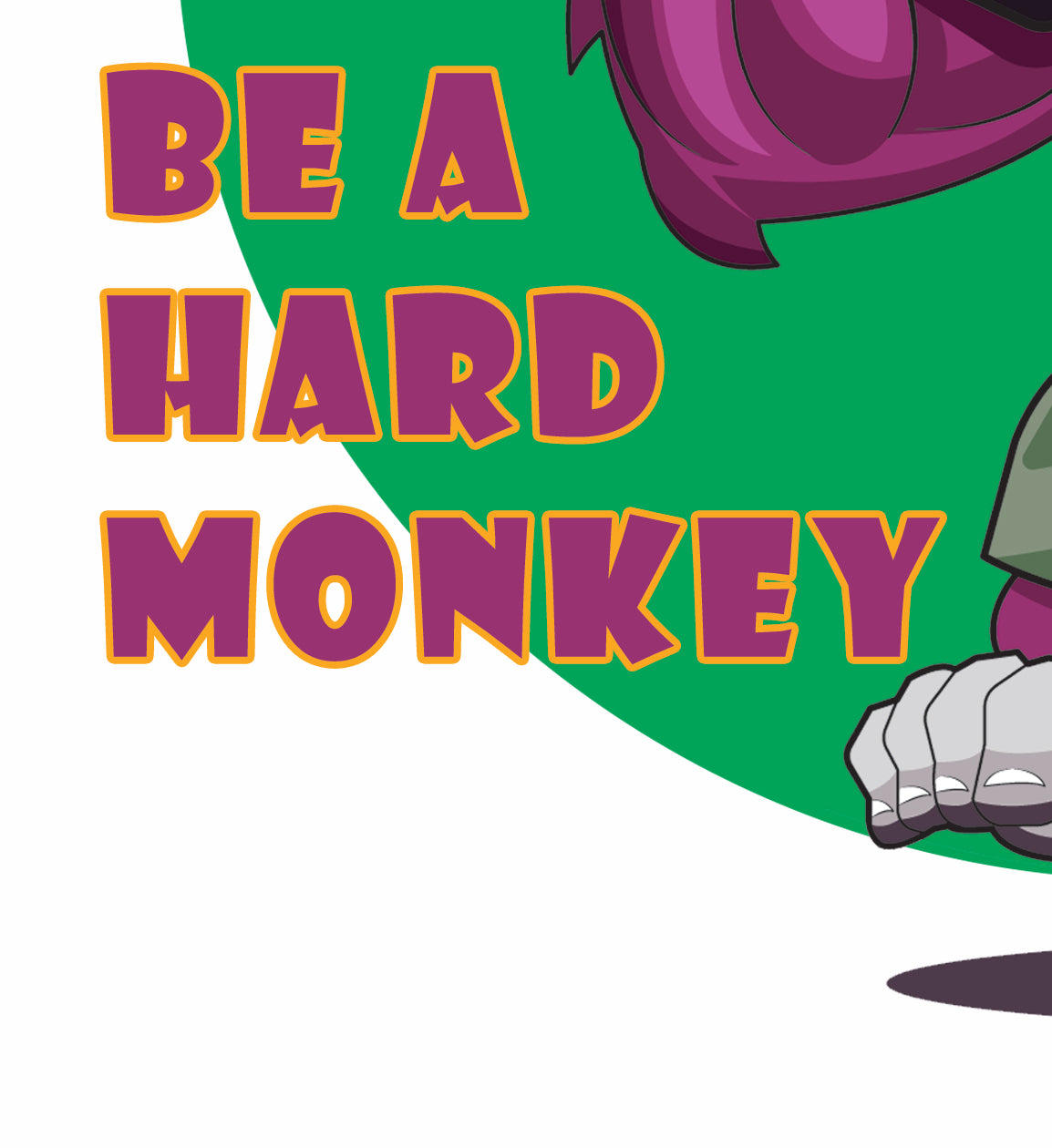 Men's Graphic Printed Premium Cotton Biowash White Color T-Shirt - Be a Hard Monkey Graphic Unisex Tee