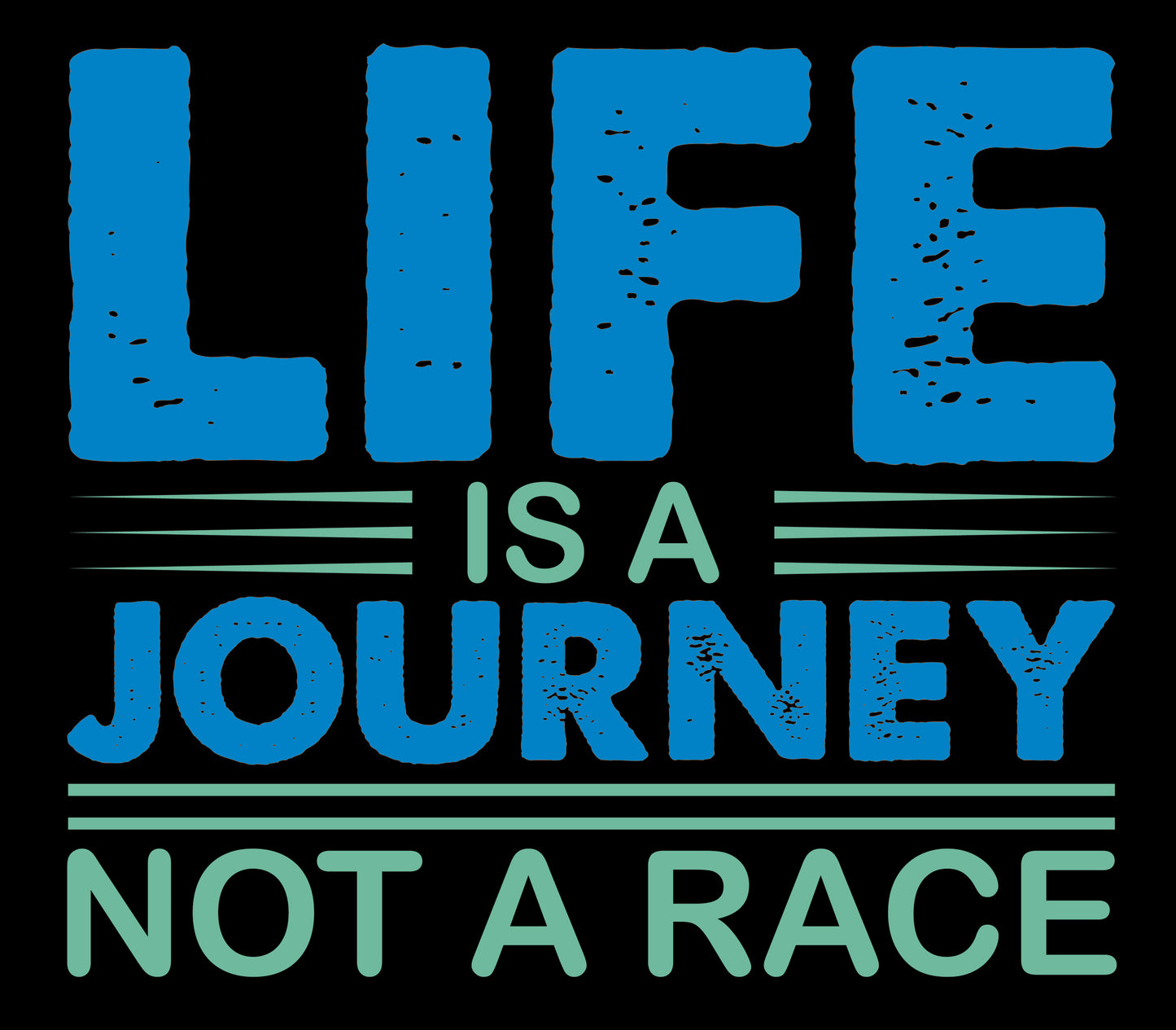 Men's Graphic Printed Premium Cotton Biowash Black T-Shirt - Life is a Journey not a Race typoraphy Unisex Tee