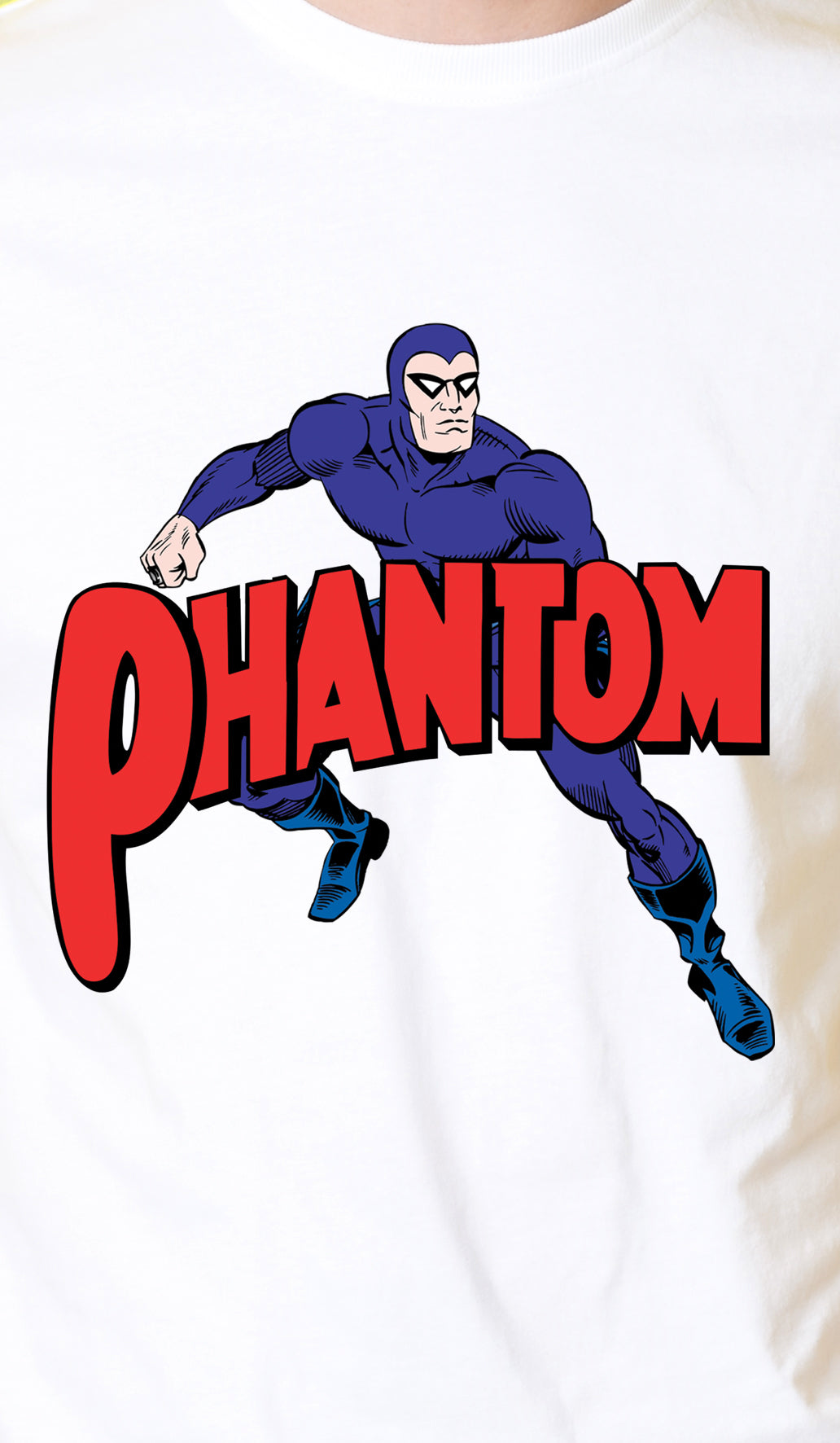 Men's Graphic Printed Premium Cotton Biowash T-Shirt - Regular Fit, Round Neck, Half Sleeves - Phantom Superhero Graphic
