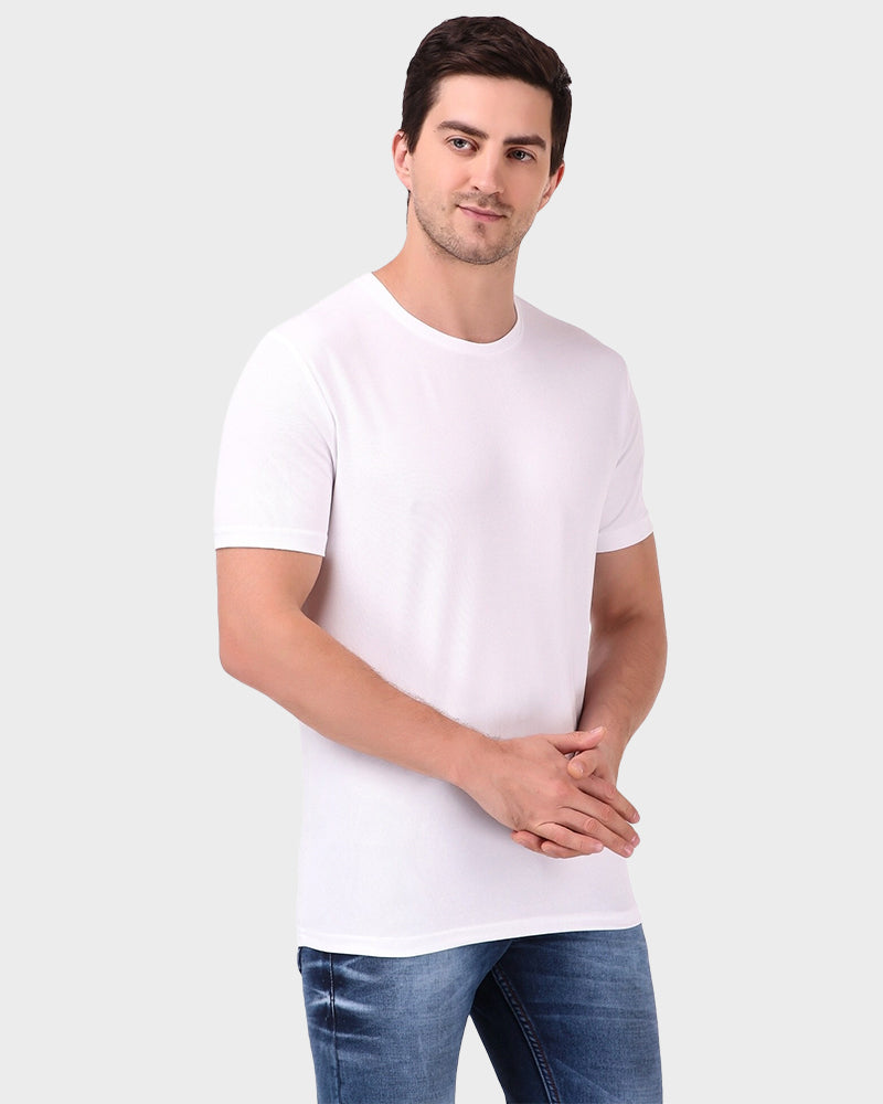 Men's Gym and Sports Plain White and Black Color T-Shirts Combo - Pack of 2 T-Shirts