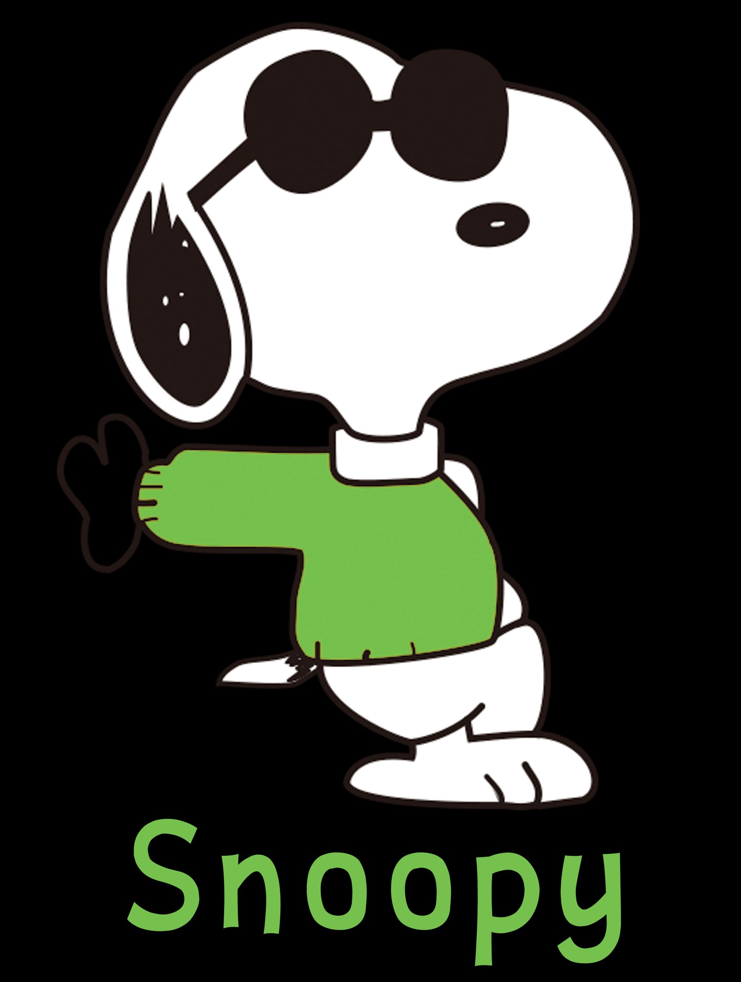 Men's Oversized Graphic Printed Premium Black Cotton Biowash Half Sleeves T-Shirt - Cool Snoopy Standing Graphic Unisex Tee