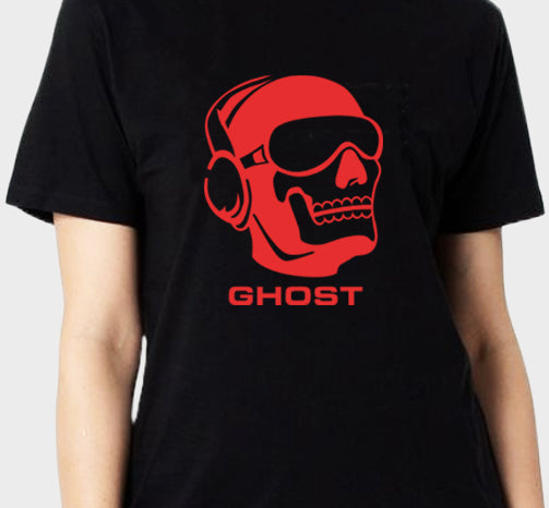 Women's Graphic Printed Premium Cotton Biowash T-Shirt - Ghost Call of Duty Graphic Unisex Tee