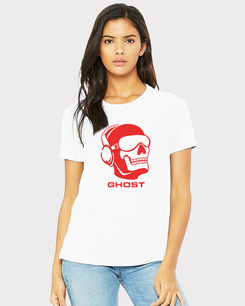 Women's Graphic Printed Premium Cotton Biowash T-Shirt - Ghost Call of Duty Graphic Unisex Tee