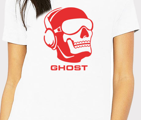 Women's Graphic Printed Premium Cotton Biowash T-Shirt - Ghost Call of Duty Graphic Unisex Tee