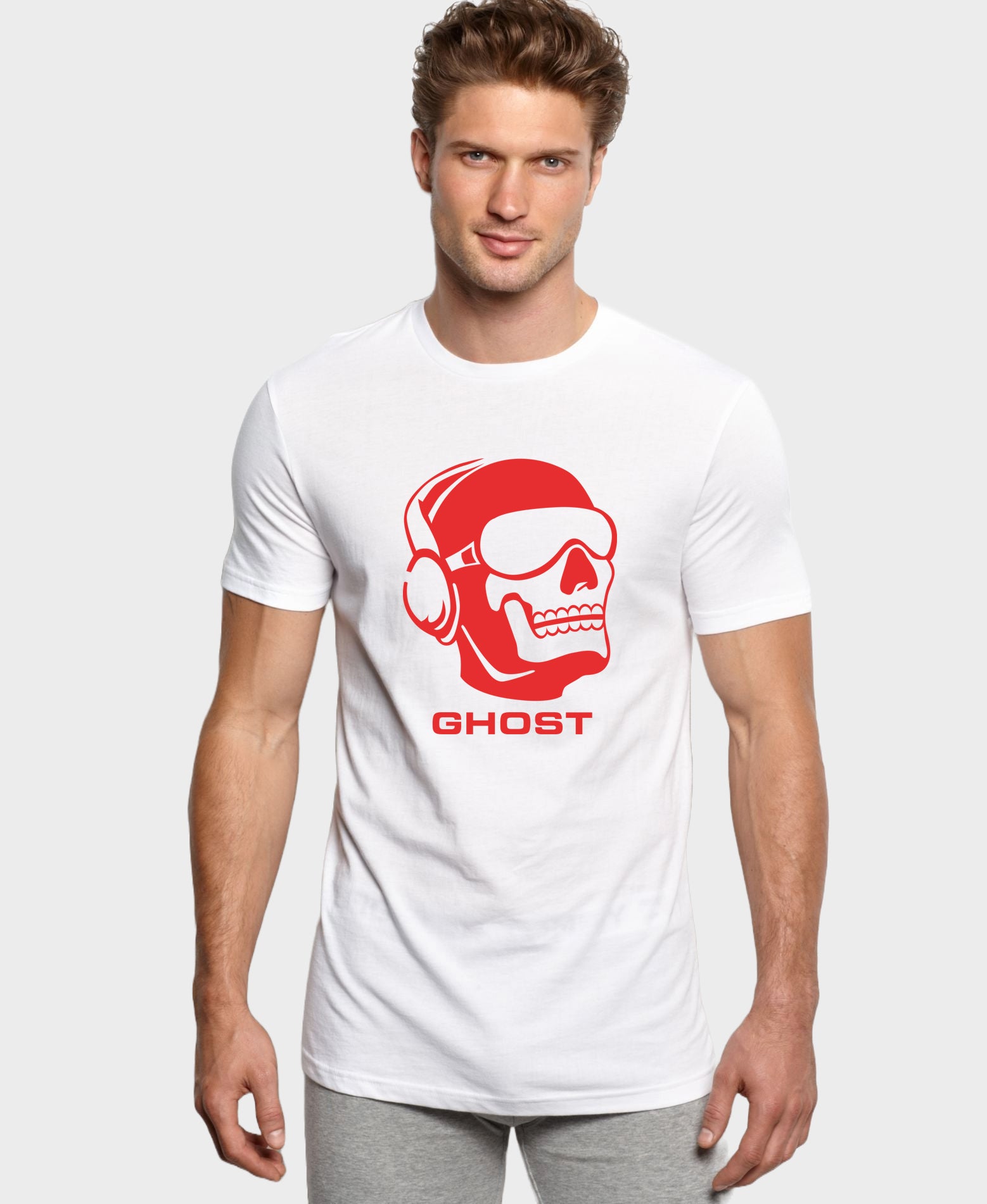 Men's Graphic Printed Premium Cotton Biowash T-Shirt - Ghost Call of duty Graphic Unisex Tee