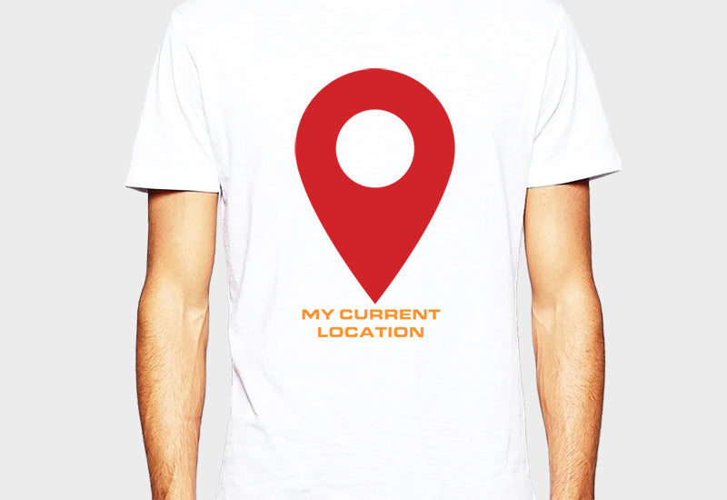 Men's Graphic Printed Premium Cotton White Color T-Shirt - My current Location Graphic Unisex Tee