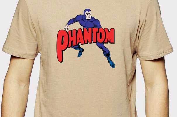 Men's Graphic Printed Premium Cotton Biowash Beige Color T-Shirt - Phantom Superhero Graphic Unisex Tee