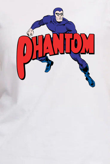 Women's Graphic Printed Premium White Cotton Biowash T-Shirt - Regular Fit, Round Neck, Half Sleeves - Phantom Superhero Graphic Unisex Tee