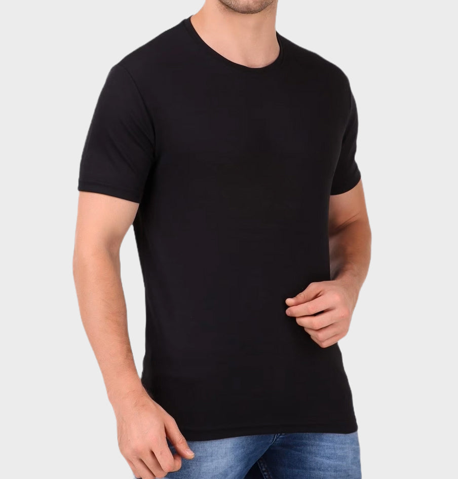 Men's Gym and Sports Plain Black Color T-Shirt