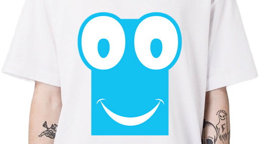 Men's Oversized Graphic Printed Premium Cotton Biowash Half Sleeves T-Shirt - Cute Wide-Eyed Smiley face Graphic T-Shirt