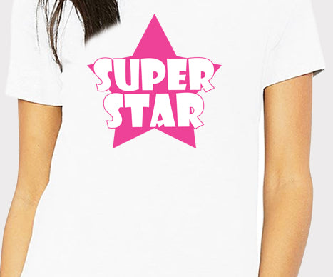 Women's Graphic Printed Premium Cotton White Color T-Shirt - Superstar Graphic Unisex Tee